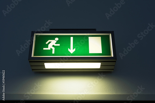 Exit sign on the wall