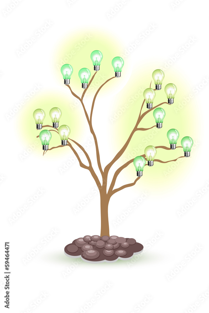 Obraz premium light bulb tree