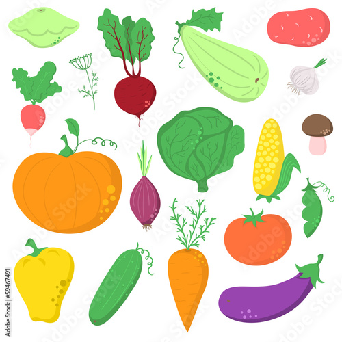 Set of vegetables