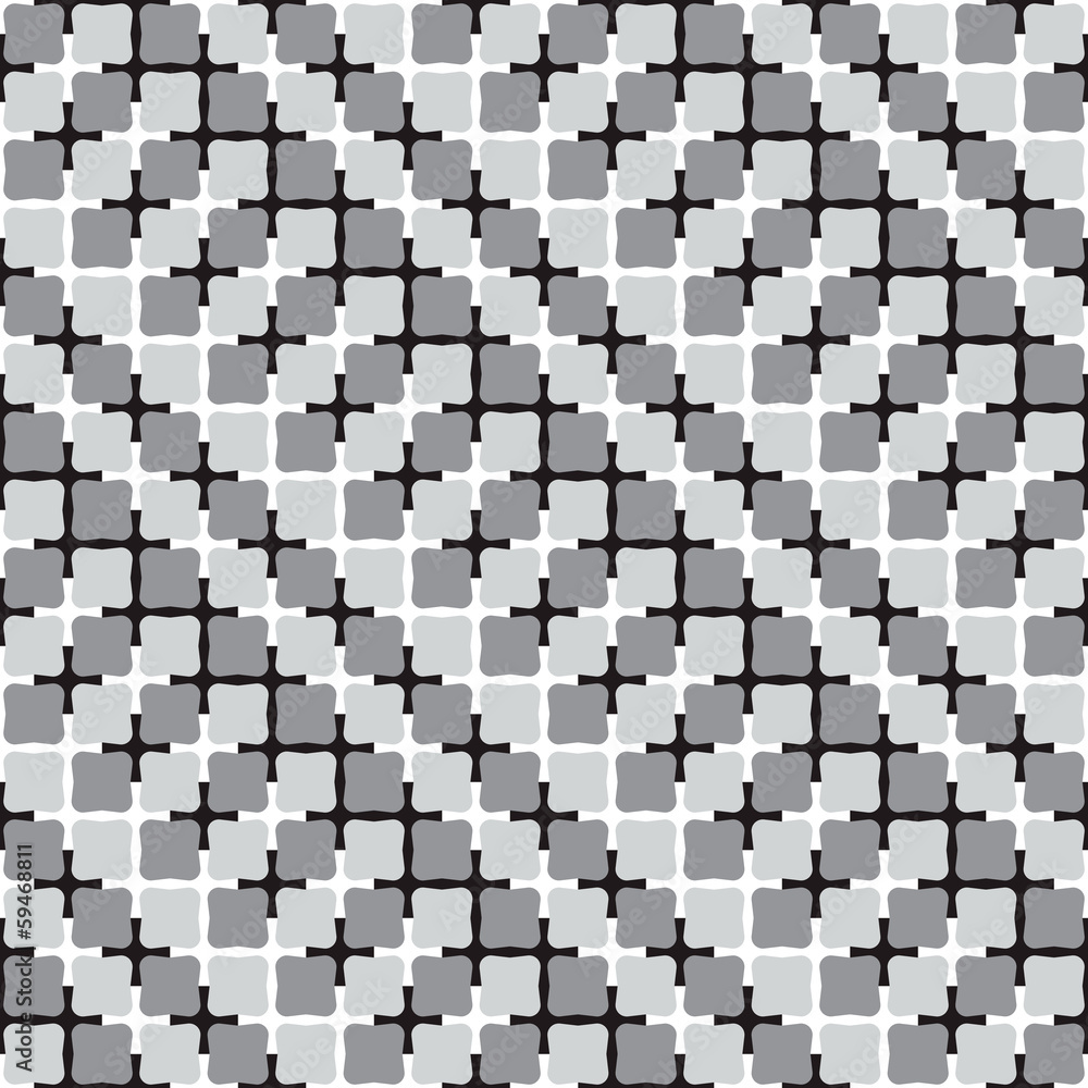 Waving Shapes, Optical Illusion, Vector Seamless Pattern