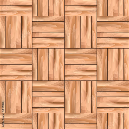Oak Cubical Parquet Wooden Vector Seamless Pattern Background.