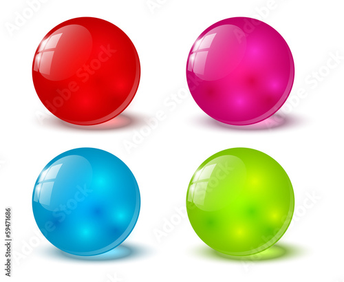 Set of color glossy balls