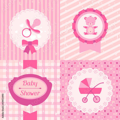 Girl baby shower invitation cards.
