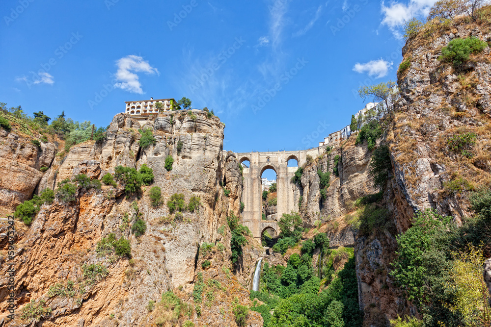 new bridge and houses on edge of an abyss in city Rhonda, Spain new bridge and houses on edge of an abyss in city Rhonda, Spain