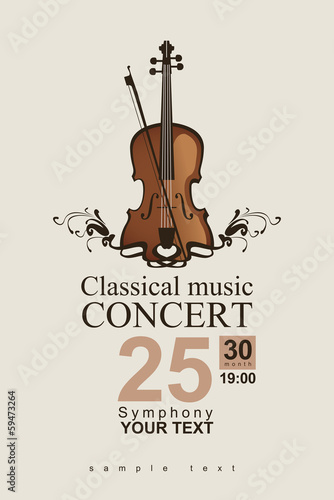 poster for a concert of classical music with violin