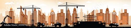 Making the new building in the city