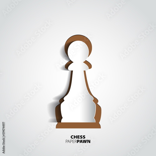 Pawn chess piece from paper - vector illustration