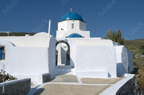 Church in Oia on Santorini island in Greece.