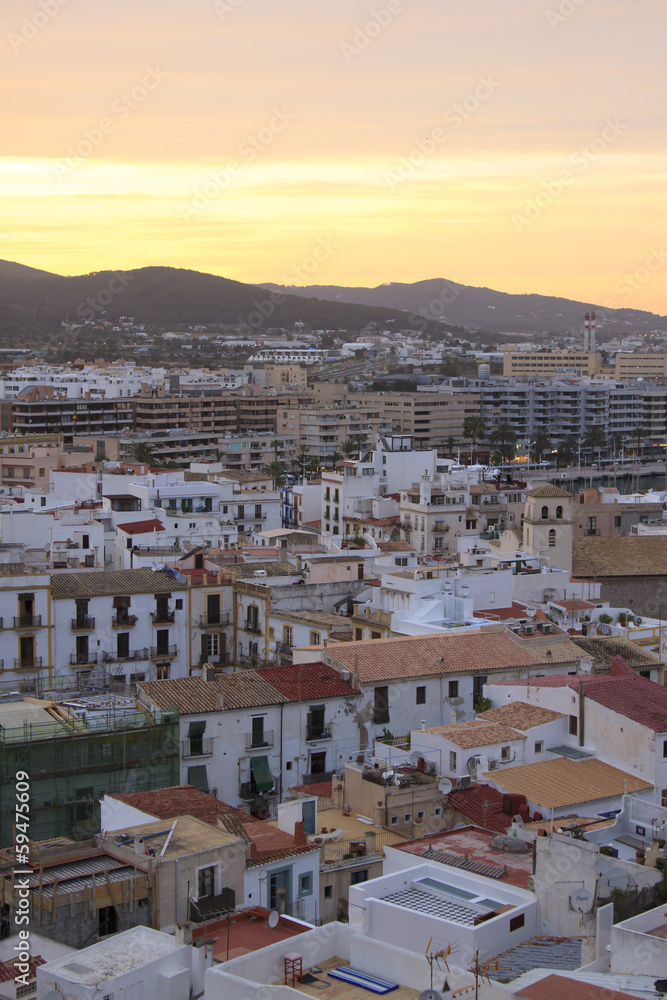 Ibiza Town at sunset, Eivissa - Spain