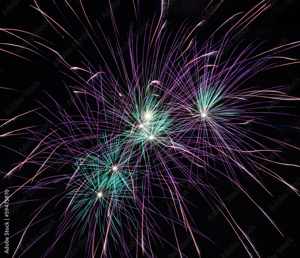Fototapeta premium Colorful fireworks in the night sky