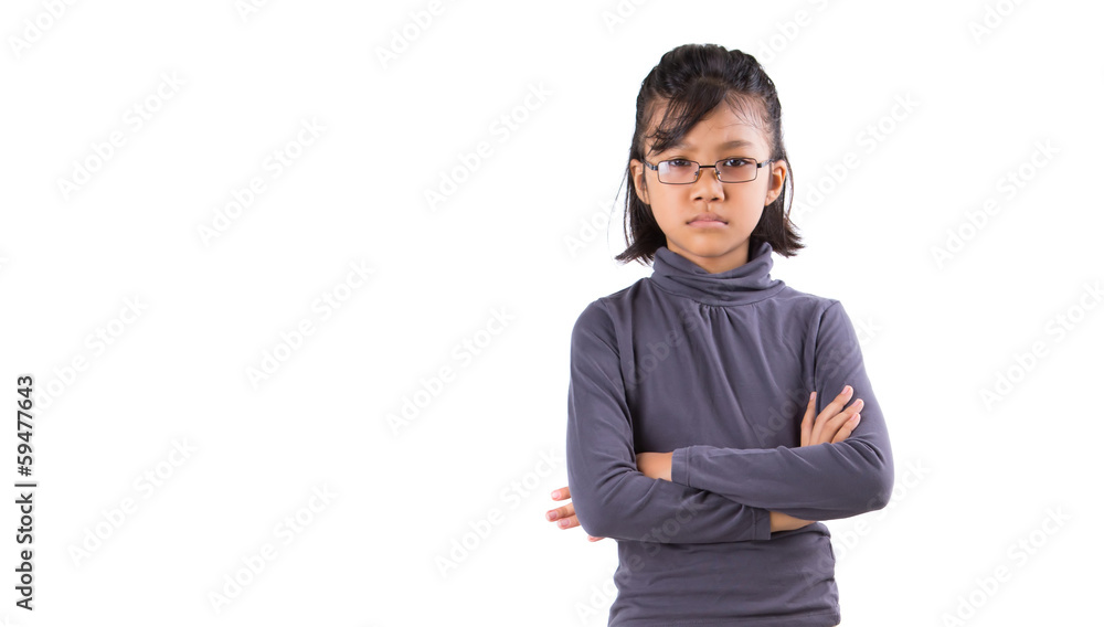 Young Malay Asian girl with angry face expression Young Malay Asian girl with angry face expression