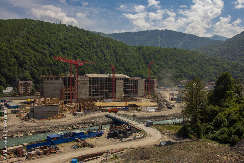 custom made wallpaper toronto digitalBuilding in the mountains