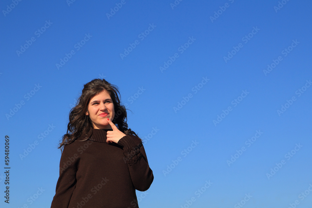 Young woman thinking