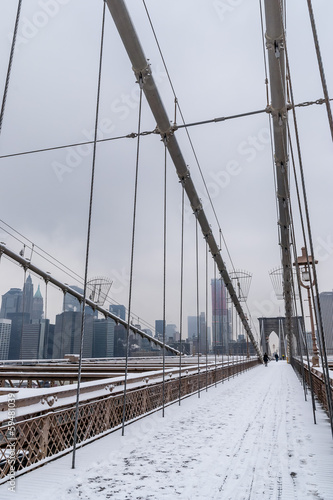 Brooklyn Bridge with Snow