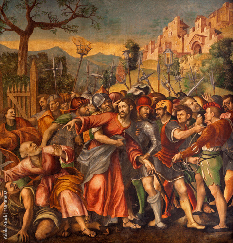 Fototapeta Verona - Captivity of Christ or Arresto di Gesu - st Bernardino
