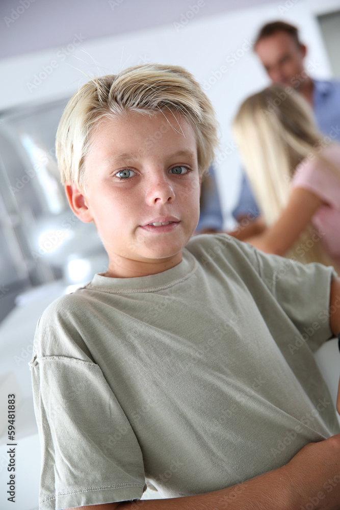 Obraz premium Portrait of young boy with blue eyes