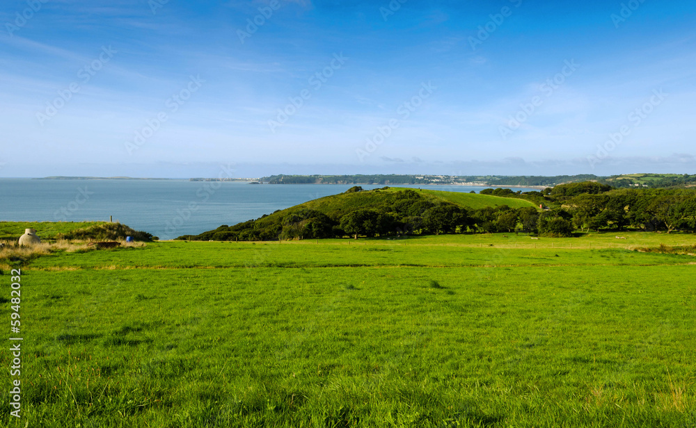 View over Tenby and Caldey Island - Wales, United Kingdom