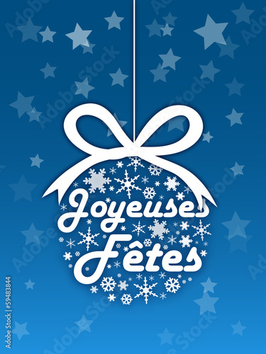 Carte "JOYEUSES FETES" (joyeux noël bonne année meilleurs voeux)