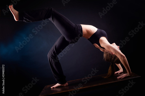 Yoga pose in studio