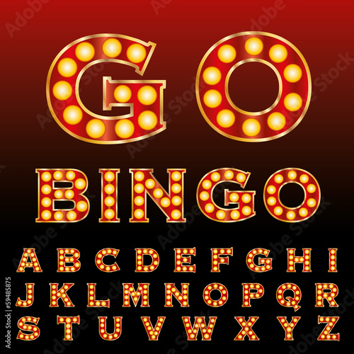 red bingo font