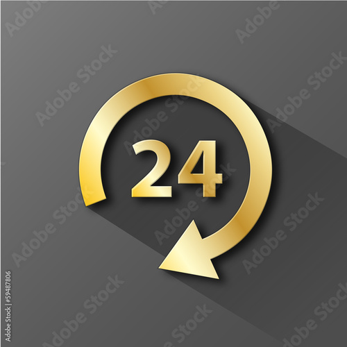 "24 HOUR" Icon (customer service opening hours button symbol)
