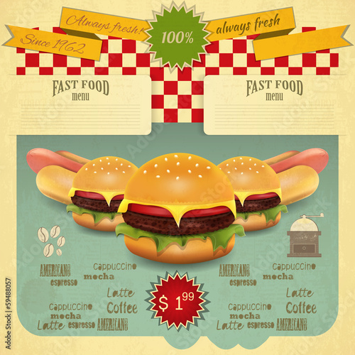 Retro Fast Food Menu
