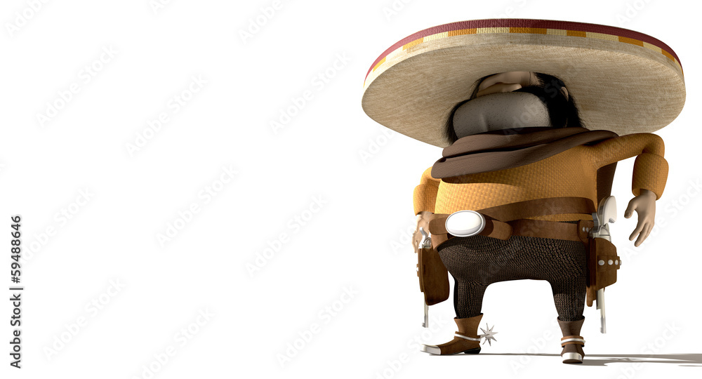 Cartoon Mexican In Mexican Standoff Stock Illustration Adobe Stock