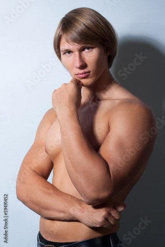 Portrait of muscle man