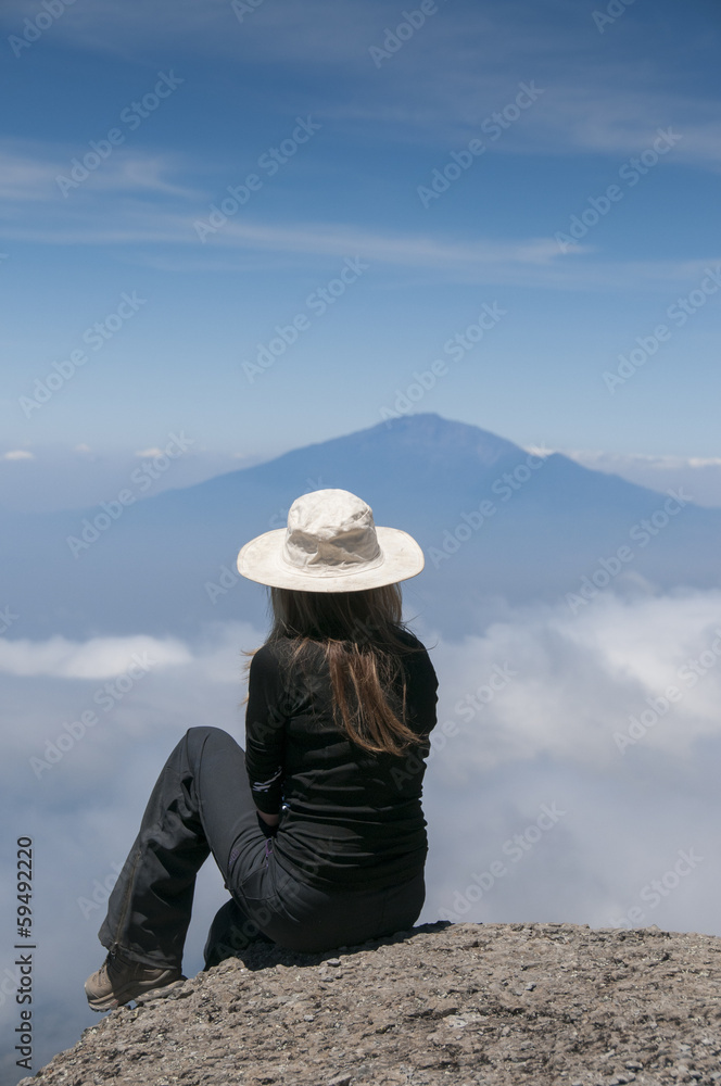 Gazing over to Mount Meru, from Kilimanjaro Gazing over to Mount Meru, from Kilimanjaro
