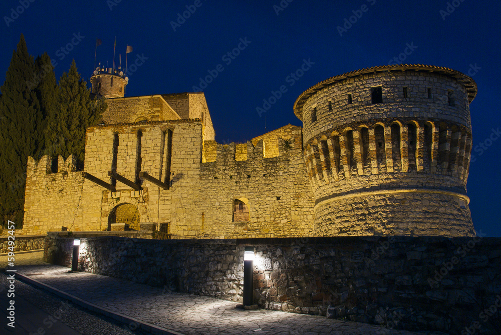 Notturno castello di Brescia