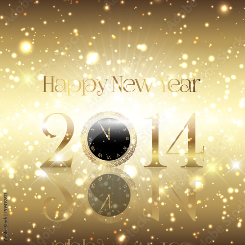 Golden Happy New Year background
