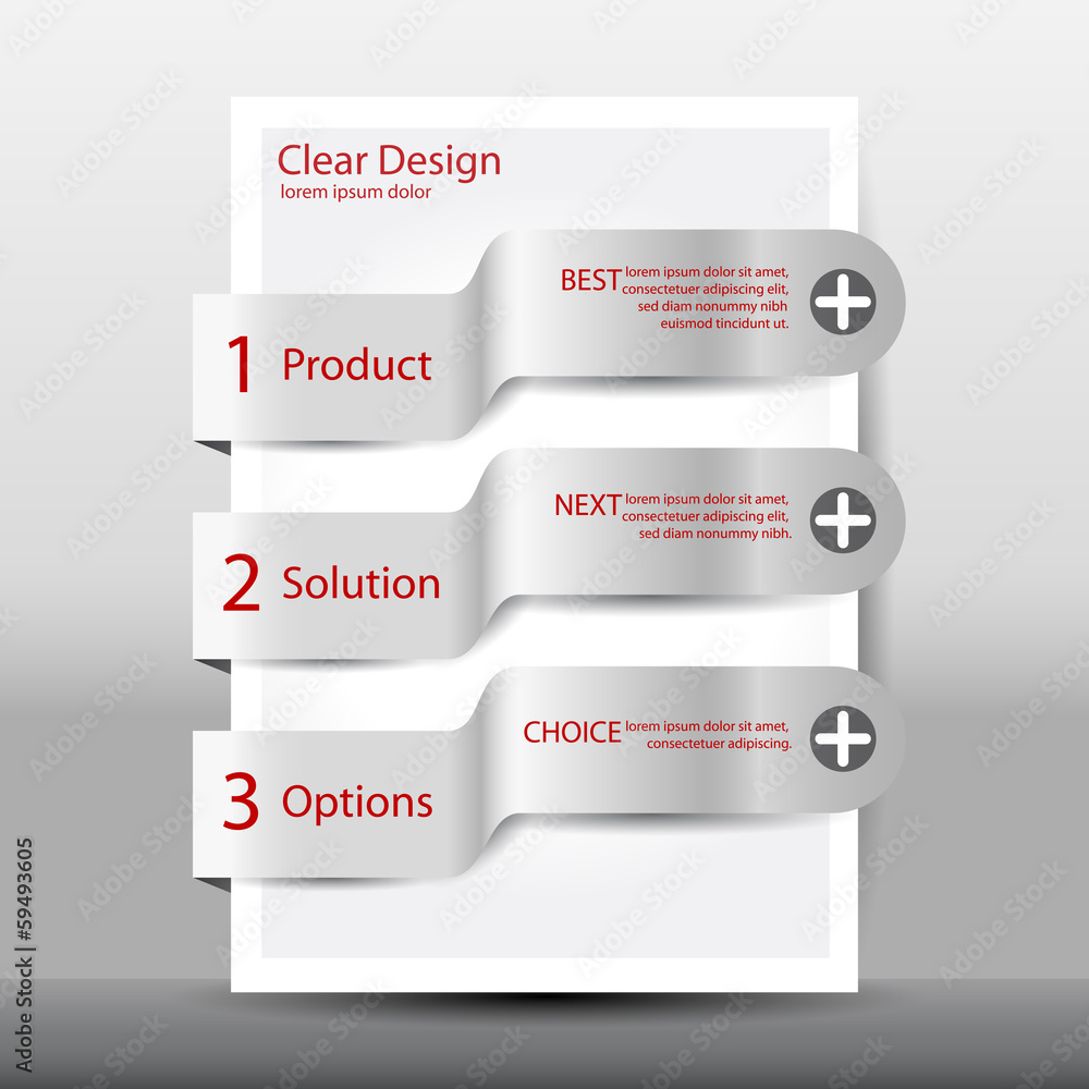Illustration of modern design template with numbered banners Illustration of modern design template with numbered banners