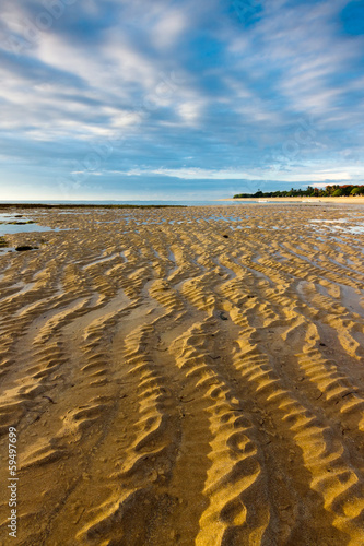 Wavy sand pattern on Nusa Dua beach  Bali  Indonesia