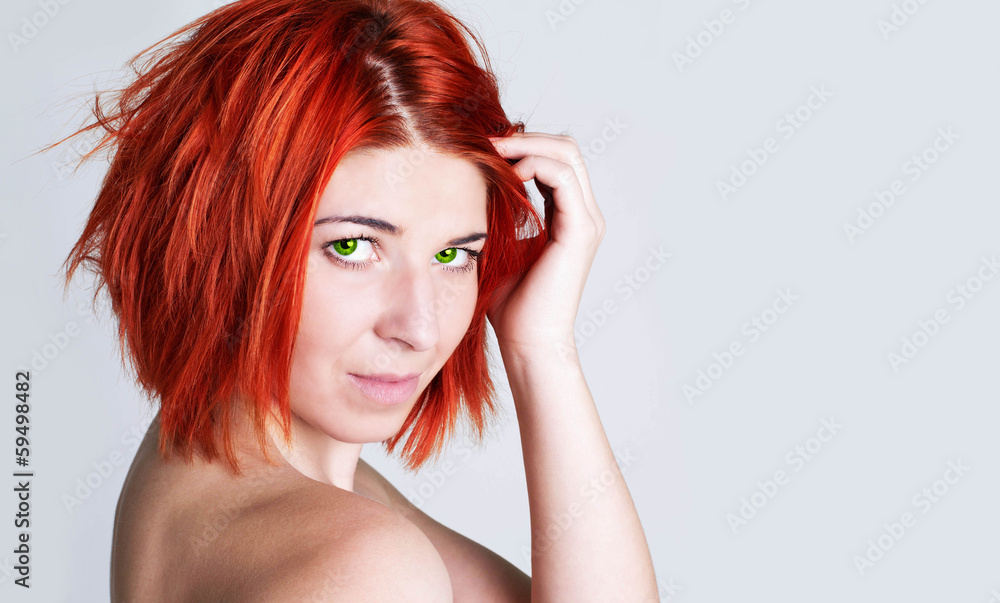 Fashion Model Woman.Red-haired beautiful girl Fashion Model Woman.Red-haired beautiful girl