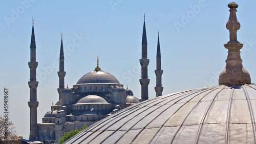 Konstfotografi Blue Mosque in Istanbul from the Hagia Sofia