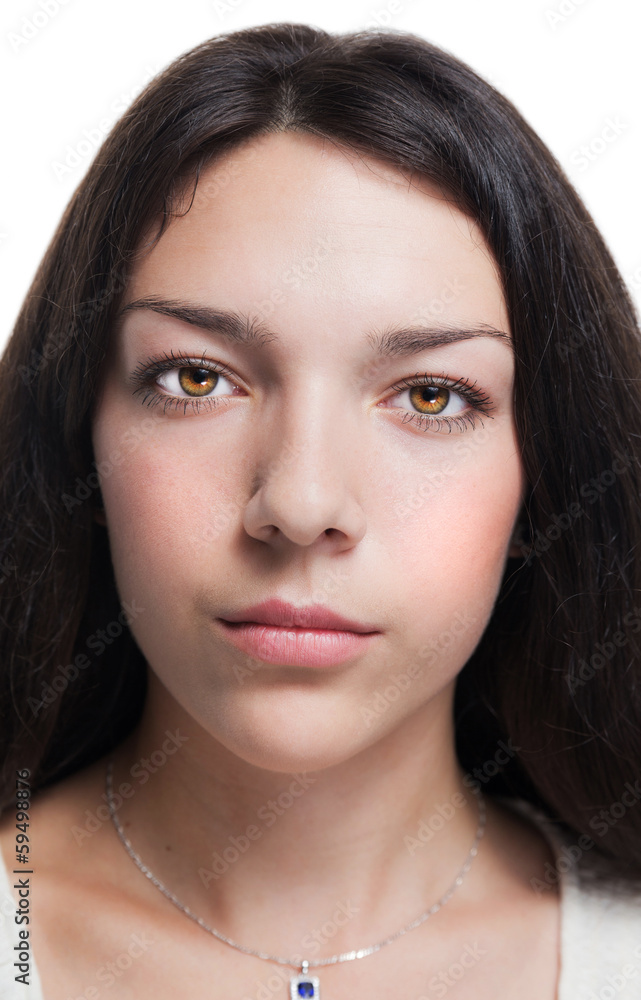 Close-up portrait of beautiful young woman. Close-up portrait of beautiful young woman.