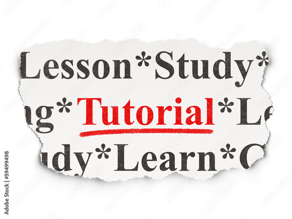 Education concept: Tutorial on Paper background Education concept: Tutorial on Paper background