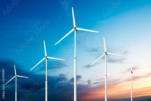  wind generator turbines in sky