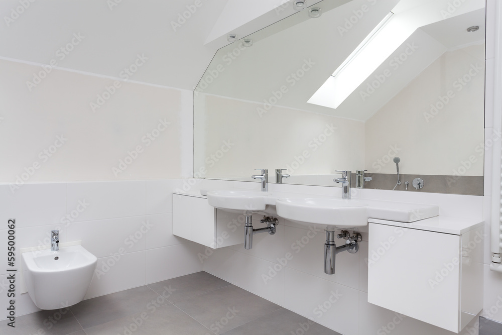 Interior of a white bathroom Interior of a white bathroom