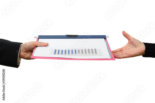 Handing File Folder, teamwork concept