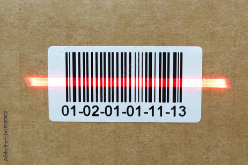 bar code with laser on carton box