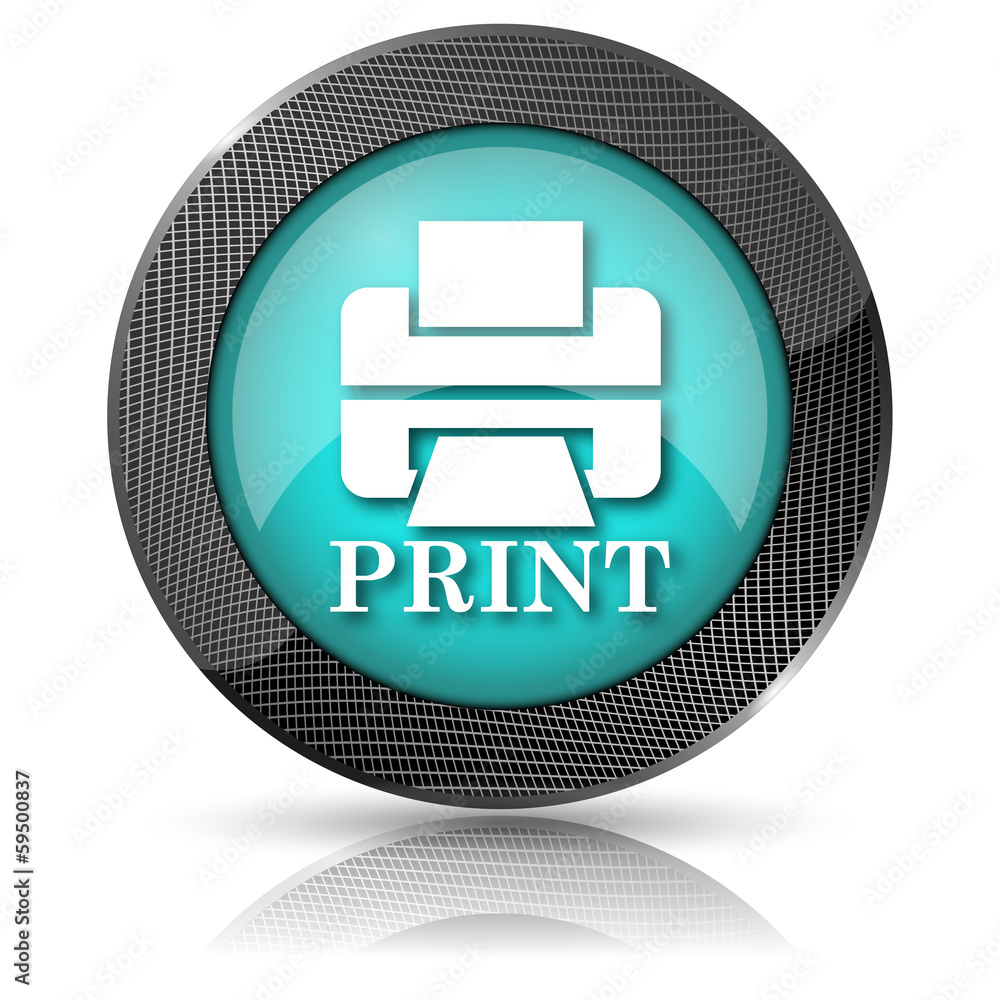 Printer with word PRINT icon Printer with word PRINT icon