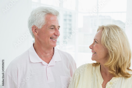 Happy senior couple at home