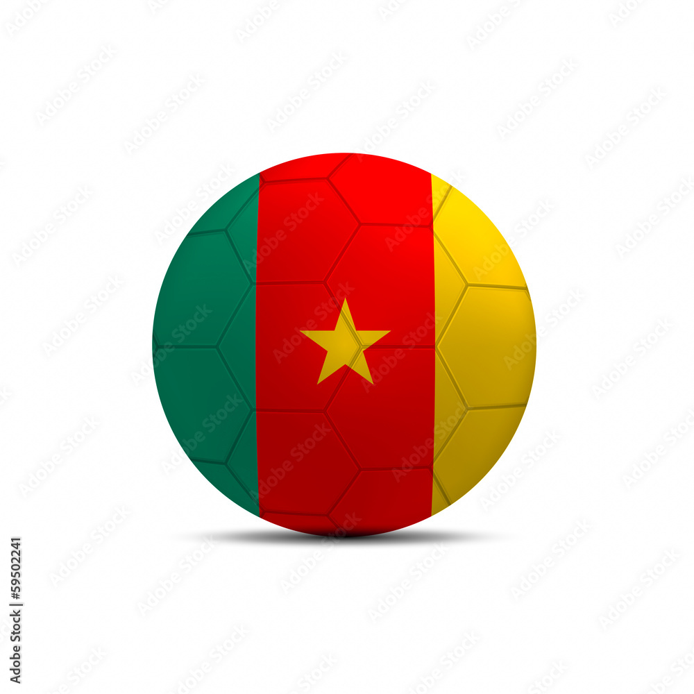 Cameroon flag ball isolated on white background