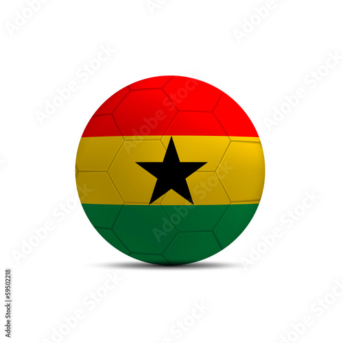 Ghana flag ball isolated on white background