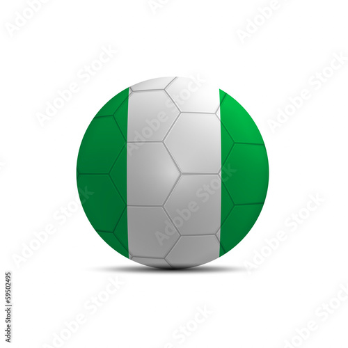 Nigeria flag ball isolated on white background