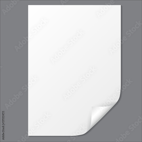 Empty paper sheet. Vector EPS10