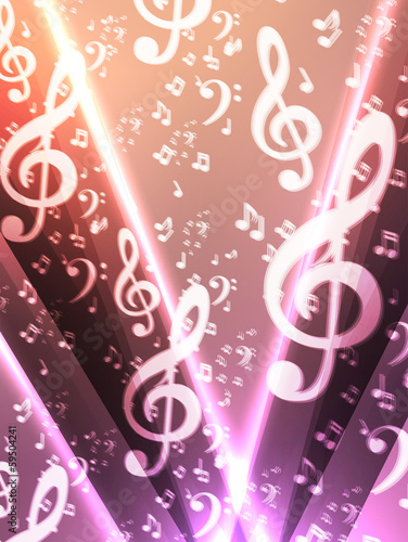 abstract music notes blurry background