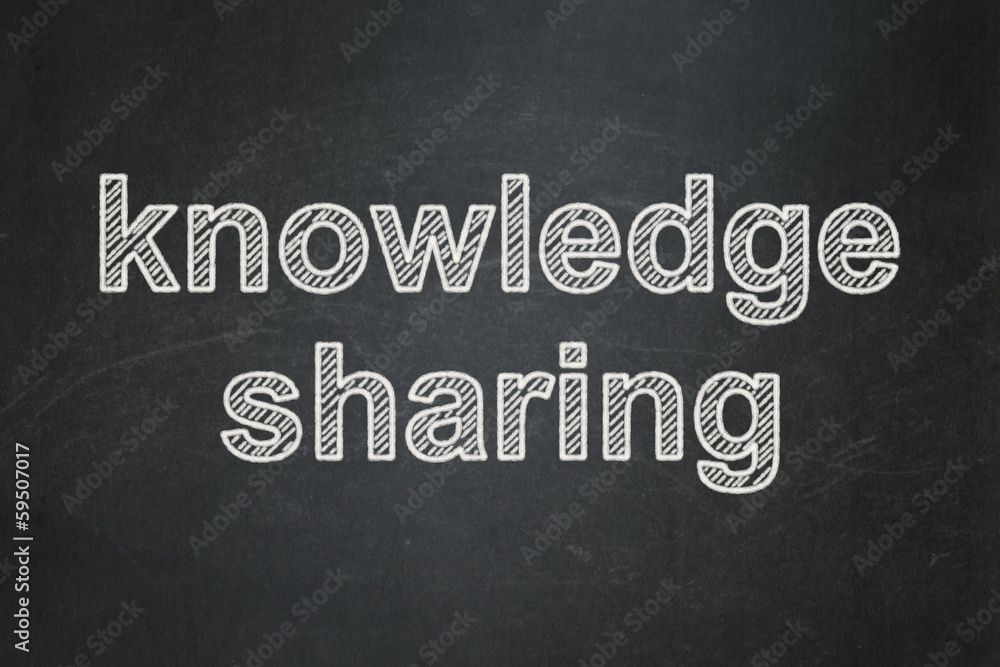 Fototapeta premium Education concept: Knowledge Sharing on chalkboard background