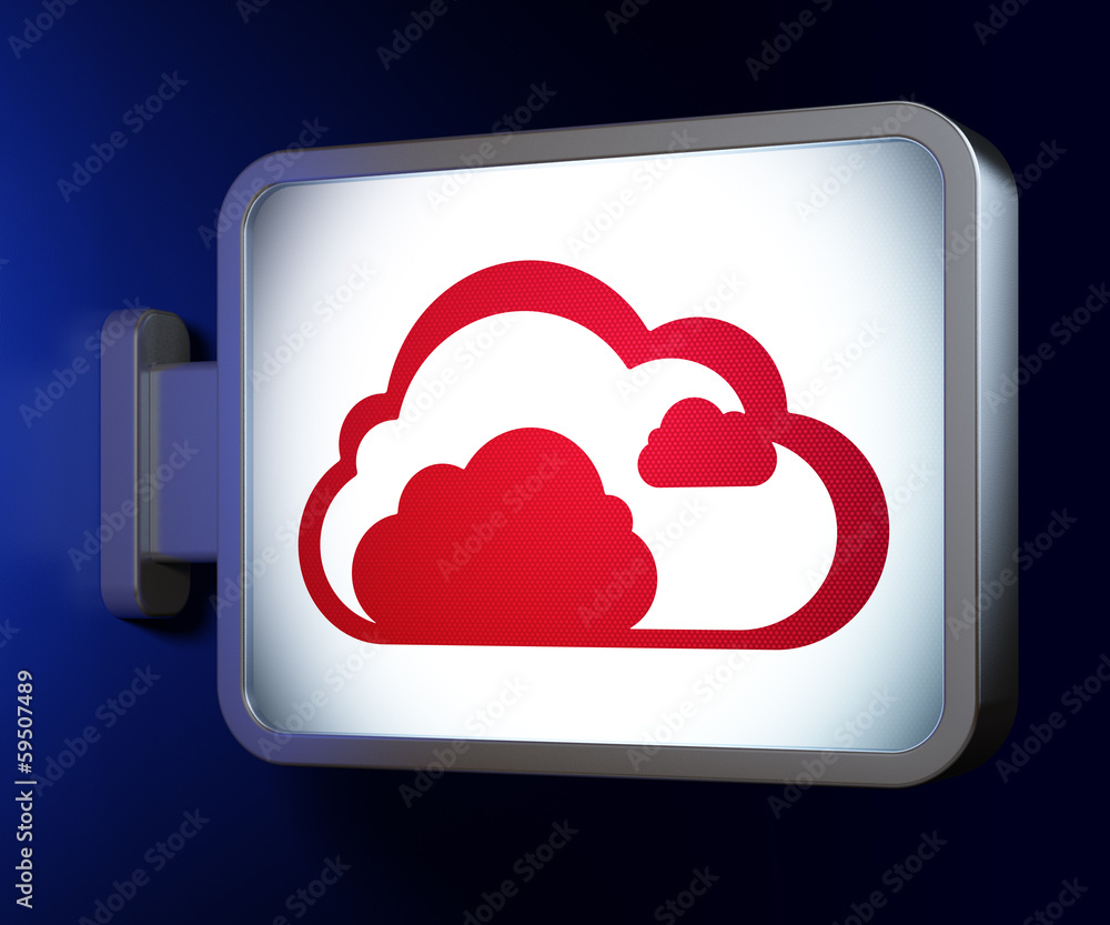 Cloud technology concept: Cloud on billboard background Cloud technology concept: Cloud on billboard background